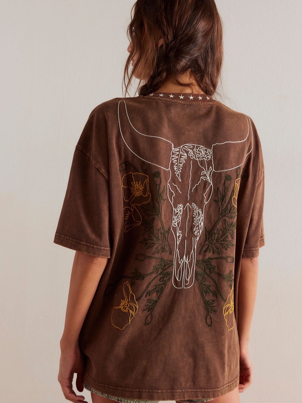 Free People X Denim And Bone Frontier Embroidered Shirt Size Xl - Picture 6 of 6